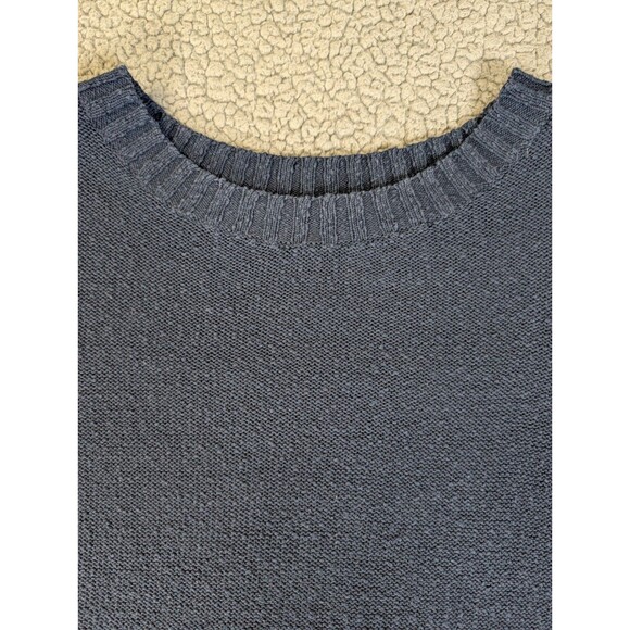 J Jill Short Sleeve Sweater Womens Navy Blouse Top Size XL Tall 100% Cotton - Picture 4 of 12